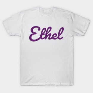 Ethel Name Purple Typography T-Shirt